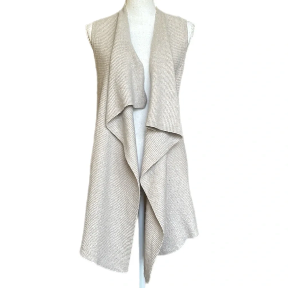 St. Tropez 100% 2-PLY Cashmere Waterfall Sweater Vest Size S